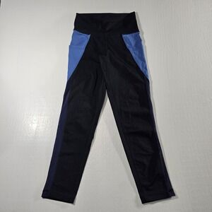 Aerie Chill Play Move Blue Black Stash Pocket Leggings Womens Sz S /P Petite
